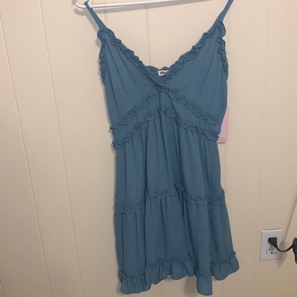 Blue dress, perfect for summer.